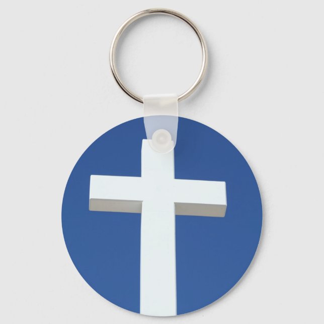 White Cross Keychain (Front)