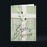 white cross olive branch Easter Blessings Card<br><div class="desc">Easter Card</div>
