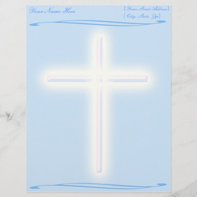White Cross on Blue Letterhead (Front)