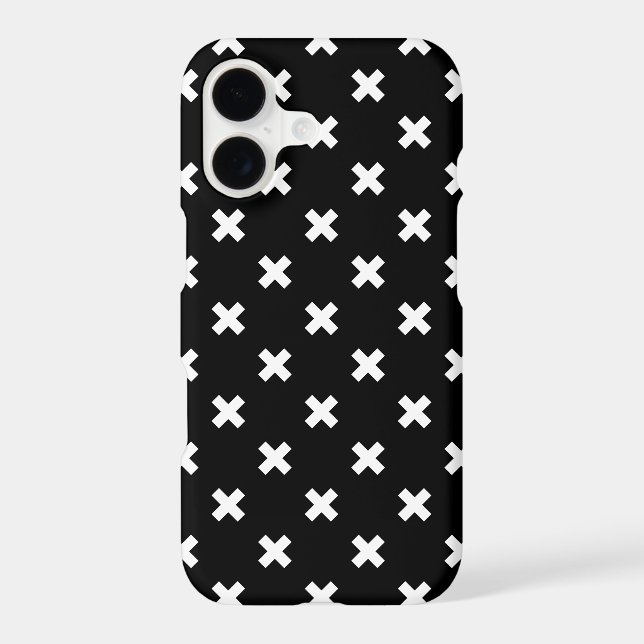 White cross stitches on black Case-Mate iPhone case (Back)