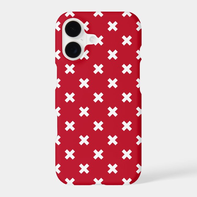 White cross stitches on red Case-Mate iPhone case (Back)