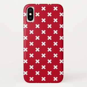 White cross stitches on red iPhone x case