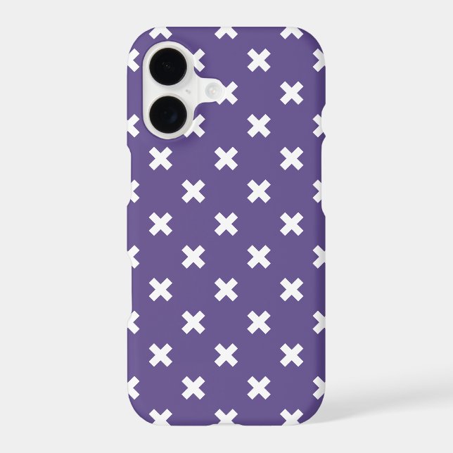 White cross stitches on ultra violet Case-Mate iPhone case (Back)