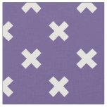 White cross stitches on ultra violet fabric