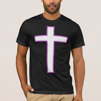 White Cross Tee Shirt by CMYK_Designs at Zazzle