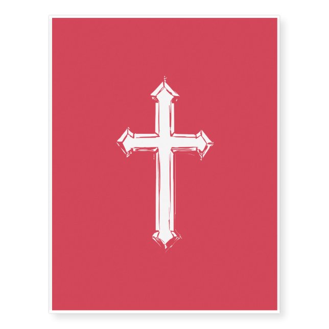 White cross temporary tattoos (Front)