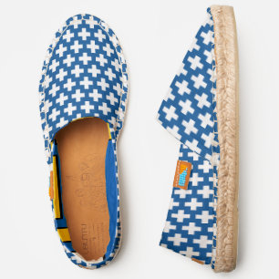 White Crosses on Blue Espadrilles