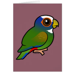 Birdorable White-crowned Parrot Greeting Card