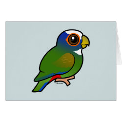 Birdorable White-crowned Parrot Greeting Card