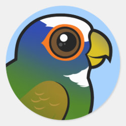 Birdorable White-crowned Parrot Round Sticker