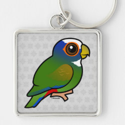 Birdorable White-crowned Parrot Premium Square Keychain