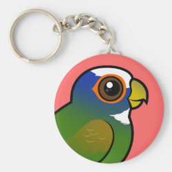 Birdorable White-crowned Parrot Basic Button Keychain