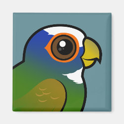 Birdorable White-crowned Parrot Square Magnet