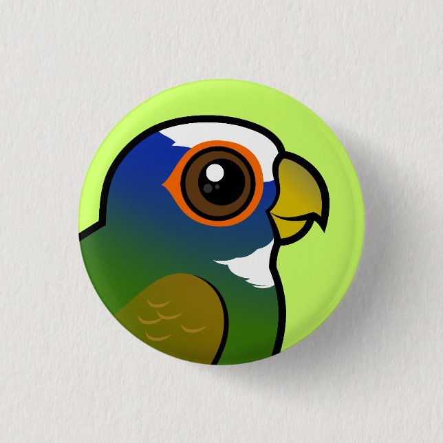 White-crowned Parrot Pinback Button (Front)