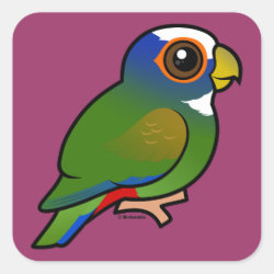 Birdorable White-crowned Parrot Square Sticker