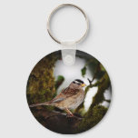 White-crowned Sparrow Bird Keychain at Zazzle