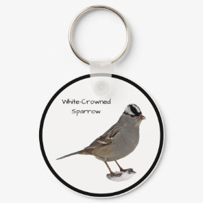 White-Crowned Sparrow Keychain