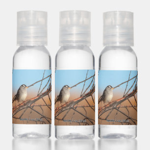 White Crowned Sparrow on a stick Hand Sanitizer