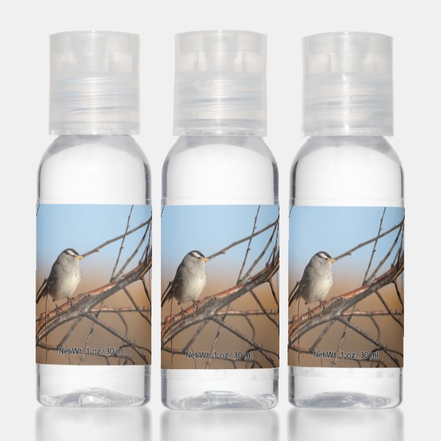 White Crowned Sparrow on a stick Hand Sanitizer (Set)