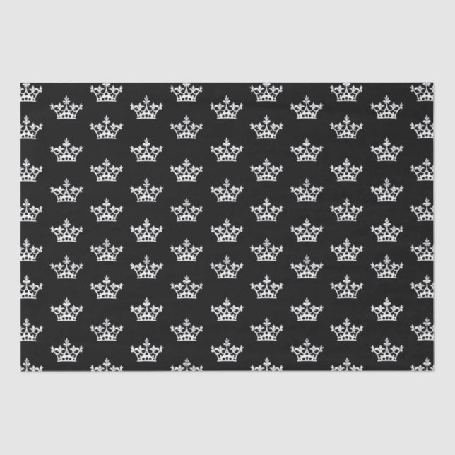 White Crowns Pattern  Tissue Paper (Front)