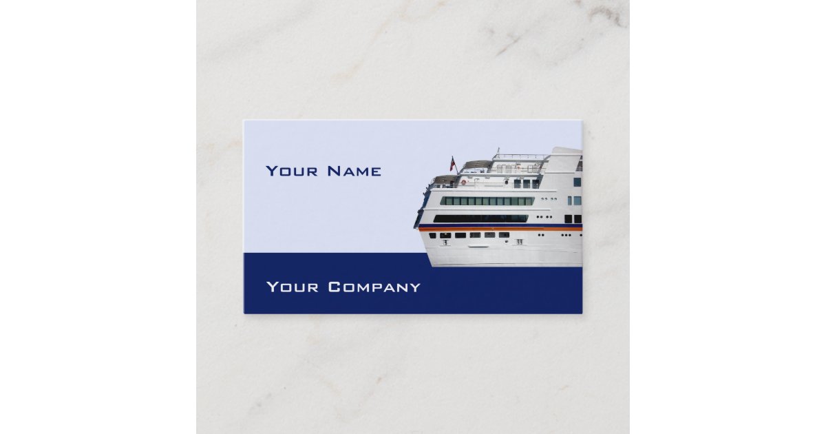 White Cruise Ship Covered Decks Business Card | Zazzle