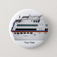 White Cruise Ship Covered Decks Name Tag Pinback Button at Zazzle