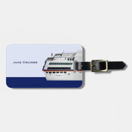 White Cruise Ship Covered Decks Travellers Luggage Tag