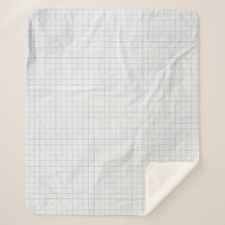 White Crumpled Paper Blue Lines Sherpa Blanket