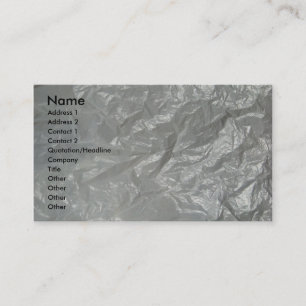 White crumpled plastic business card
