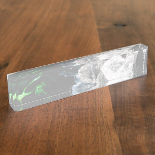 White Crystals in Black outer space Name Plate