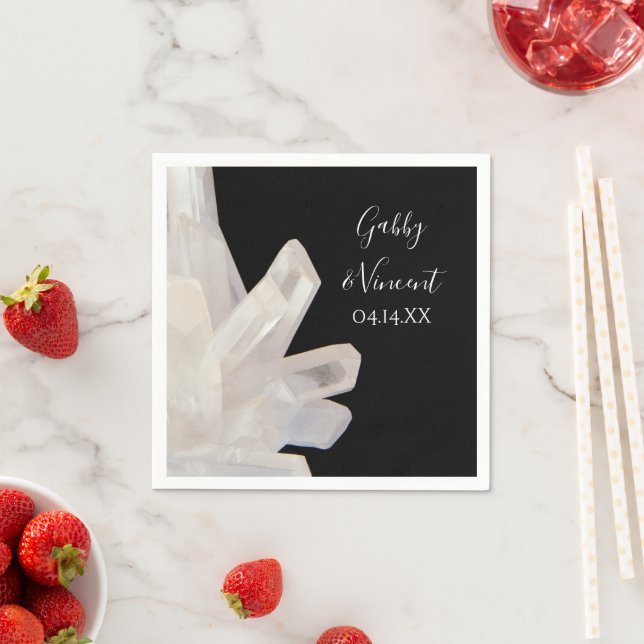 White Crystals on White Wedding Napkins (Insitu)