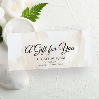 White Crystals Spa Salon Gift Certificate by loraseverson at Zazzle