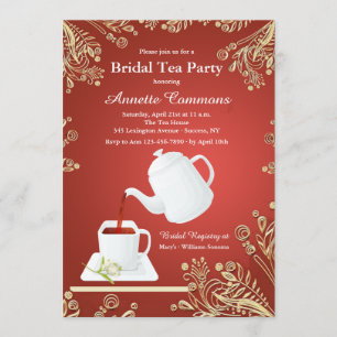 White Cup of Tea Invitation