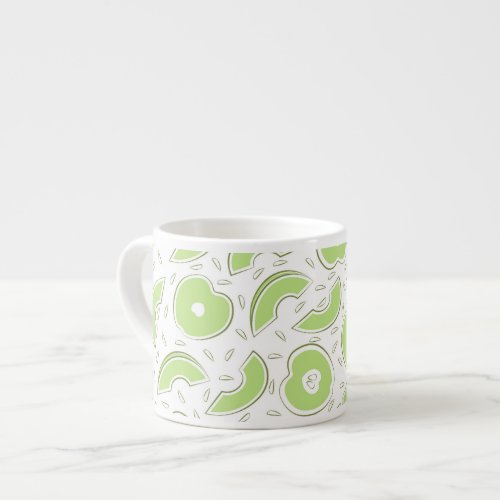 White cup with apple print