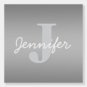 White Cursive & Grey Monogram   Editable Colors Foam Board