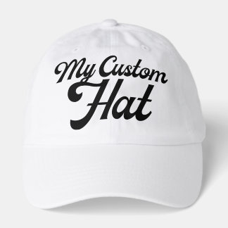 WHITE Custom Baseball Cap Blank Template (Dad Cap)