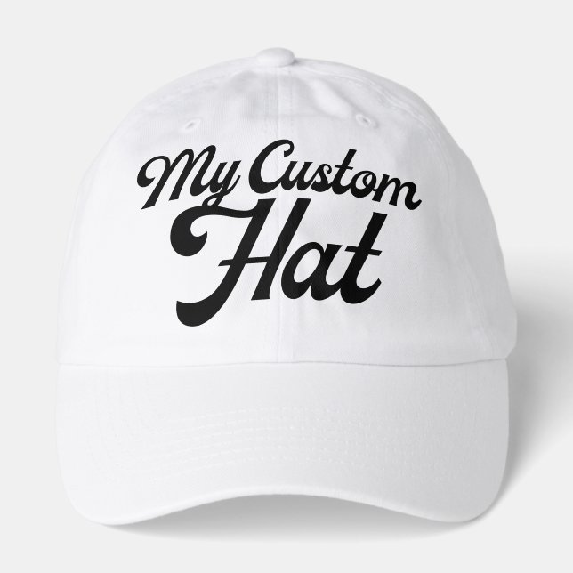 WHITE Custom Baseball Cap Blank Template (Dad Cap) (Front)
