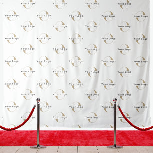 White Custom Business Logo Backdrop Minimal