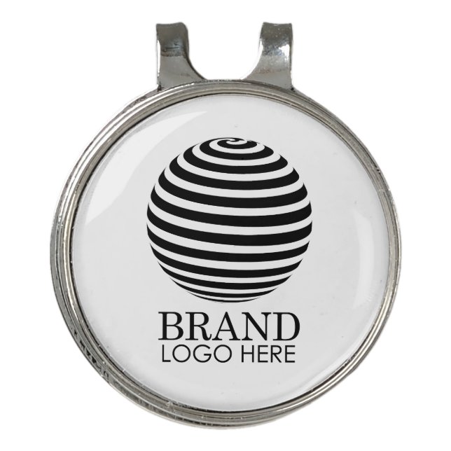 White Custom Business Logo Company Corporate Golf Hat Clip (Front)