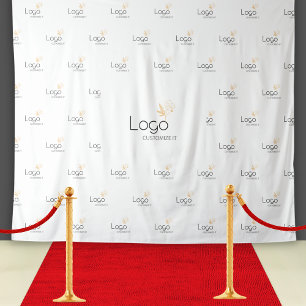 White Custom Business Logo Step Repeat Backdrop