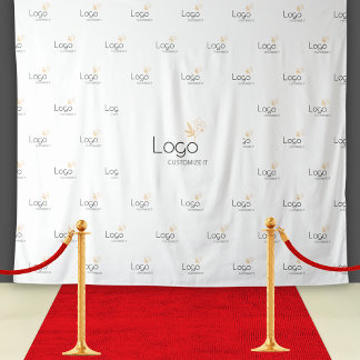 White Custom Business Logo Step Repeat Backdrop