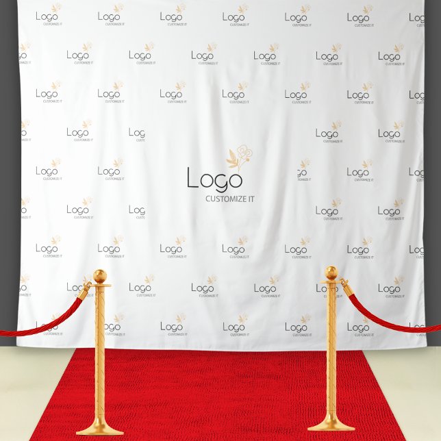 White Custom Business Logo Step Repeat Backdrop (White Custom Business Logo Step Repeat Backdrop
)