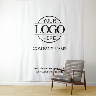 White Custom Business Logo Trade Show Backdrop
