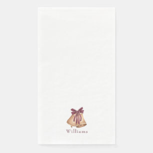 White Custom Christmas Bells Holiday Paper Guest Towels
