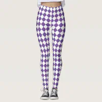 Diamond Checkered Leggings in Ivory