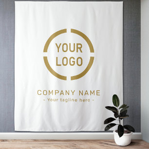 White Custom Company Logo Backdrop For Events