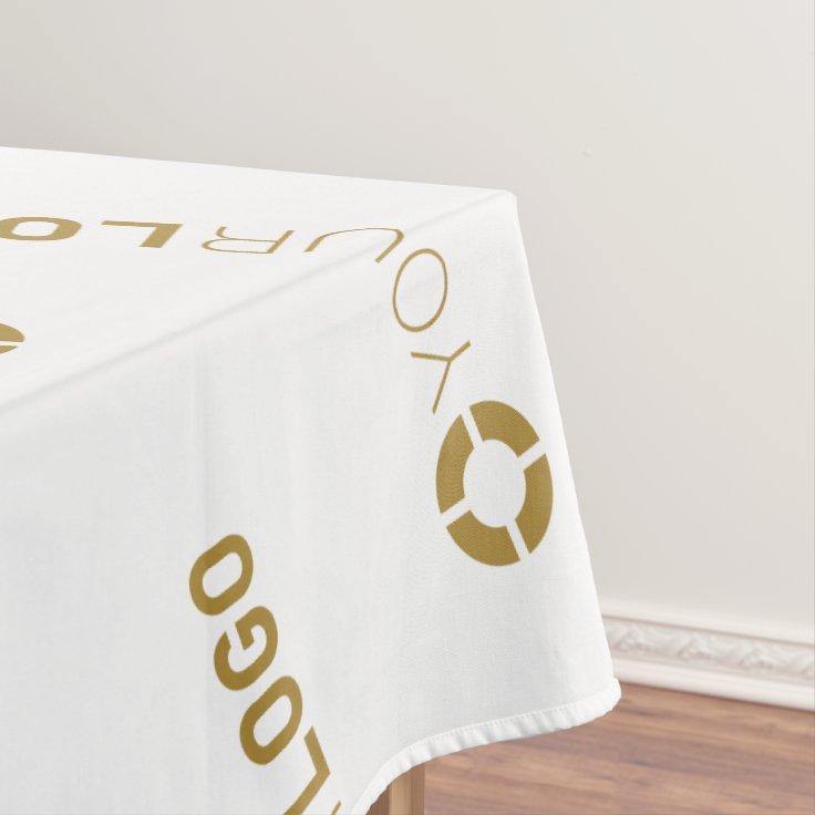 White Custom Company Logo Promotional Display Tablecloth Zazzle