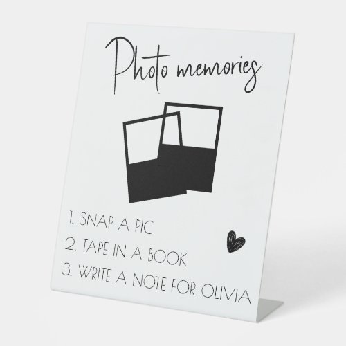White Custom Graduation photo memories Sign