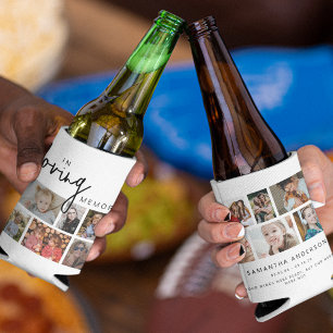 White Custom In Loving Memory 12 Photo Collage Can Cooler