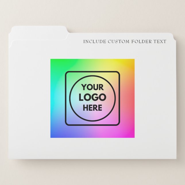 White Custom Logo 3-Tab File Binder (Front Left)
